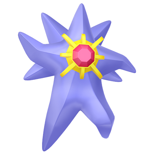 Mega Starmie, a water/psychic-type Pokemon raid boss